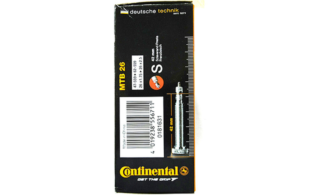 Велосипедная камера - Continental 26 x 1.75/2.50, Presta 42 mm — изображение 3