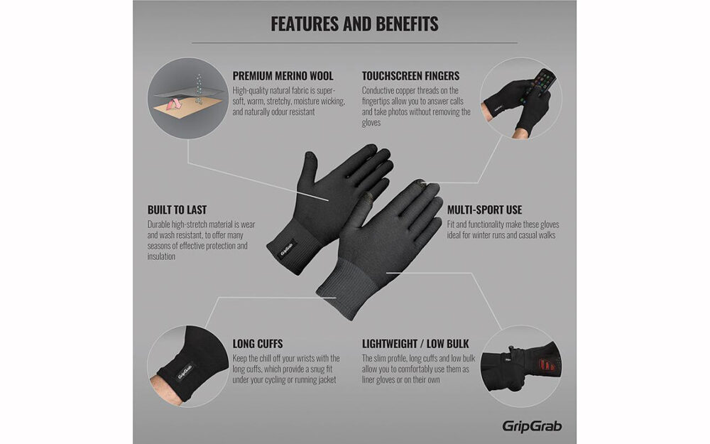 GripGrab зимние перчатки - GripGrab Merino Liner XS/S — изображение 2