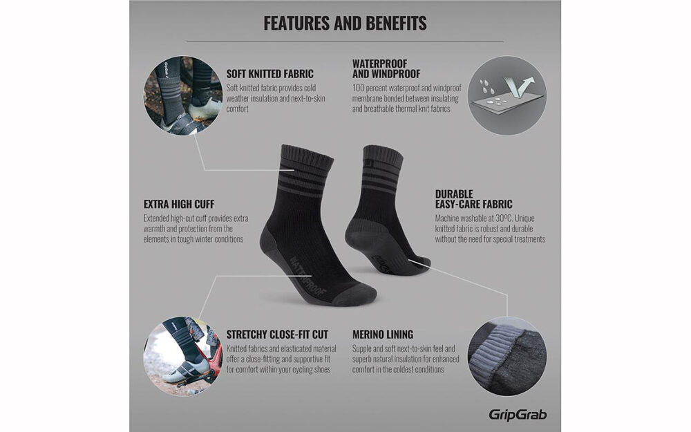 GripGrab Cycling Socks - GripGrab Waterproof Merino Thermal S 36-38 - Image 2