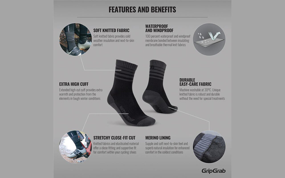 GripGrabi jalgrattasokid - GripGrab Waterproof Merino Thermal M 39-41 - Image 2