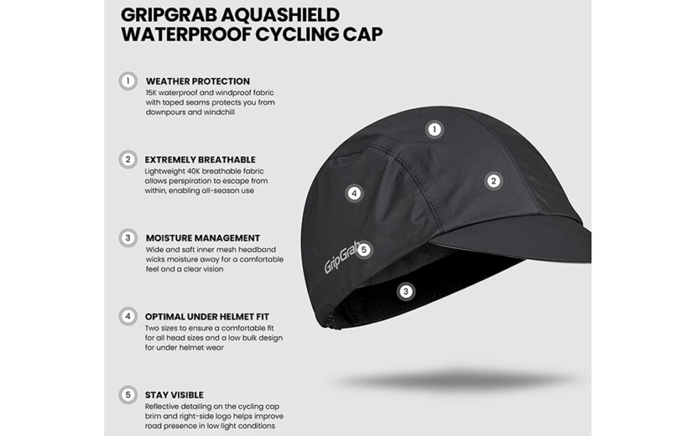 GripGrab Cap - GripGrab AquaShield Waterproof Black S/M - Image 3