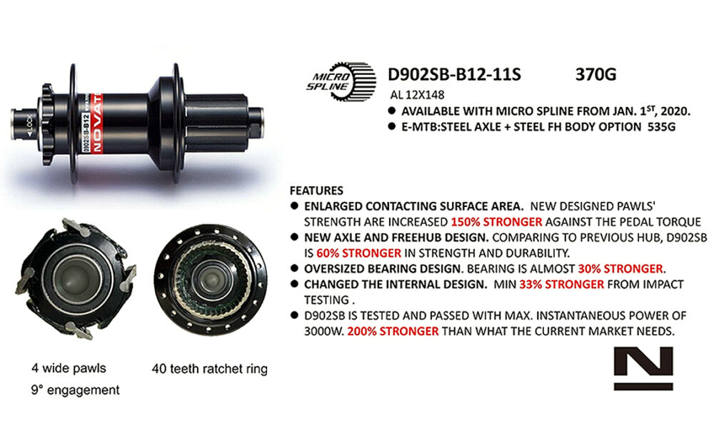 Rear hub - Novatec D902SB-CL-B12-A4A-S11 - Image 2