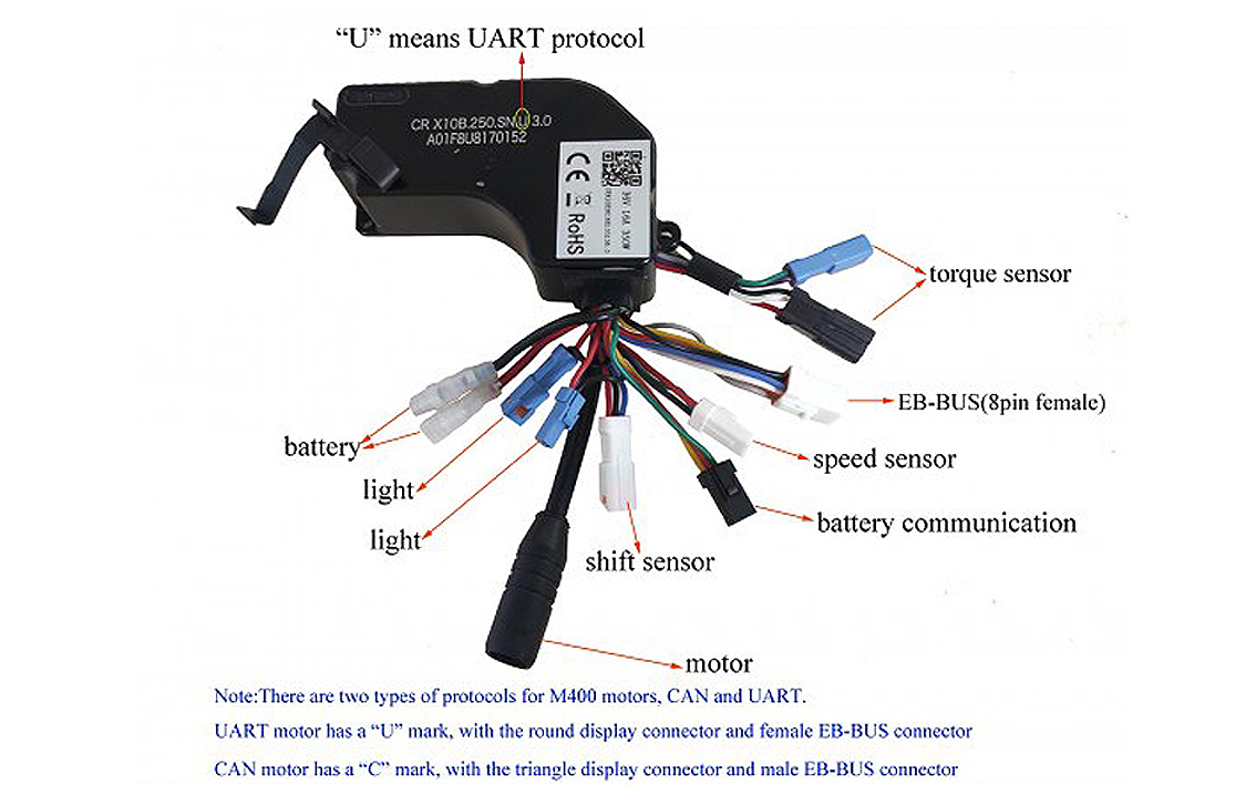 7764-2 Vadības bloks elektrovelosipēdam - Bafang M400 UART - Image 2