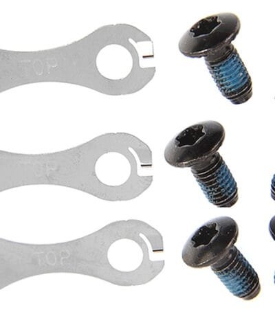 Bremžu rotora stiprinājuma skrūves un bloķēšanas paplāksnes - Shimano BR­M-395