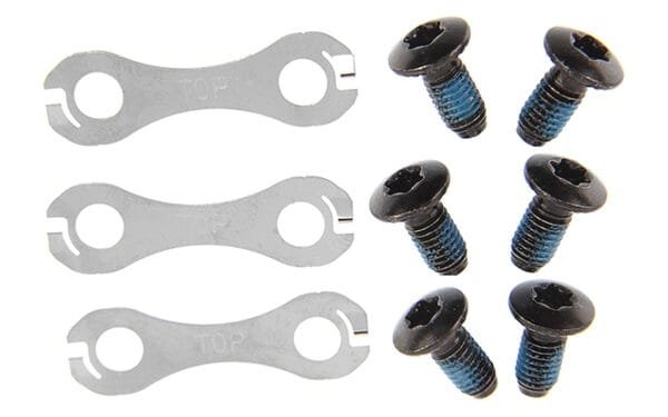 Bremžu rotora stiprinājuma skrūves un bloķēšanas paplāksnes - Shimano BR­M-395