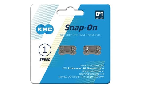 Ķēdes savienotājs - KMC Snap-On Narrow EPT Silver